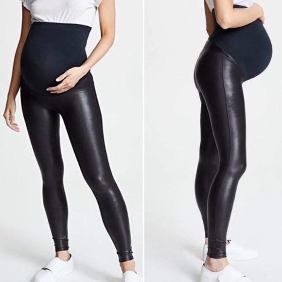 Spanx Faux Leather Maternity Leggings 